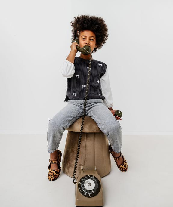 Pull 2 en 1 avec manches chemise fille vue3 - GEMO (ENFANT) - GEMO