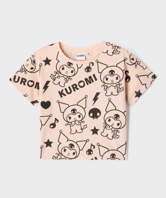 Tee-shirt manches courtes imprimé coupe oversize fille - Kuromi vue1 - KUROMI - GEMO