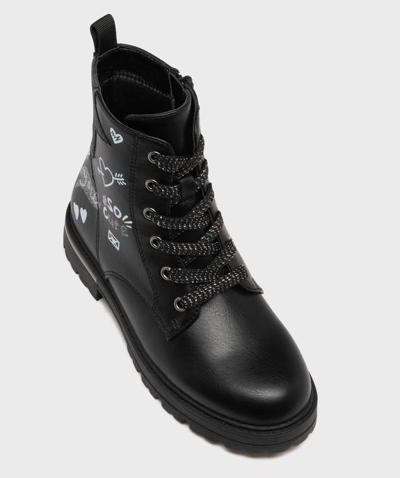 Bottines avec inscriptions et touches pailletées fille - Lovely Wings vue5 - LOVELY WINGS GEMO FOR GOOD - GEMO