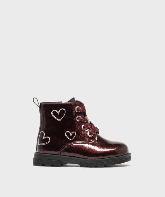 Boots vernies et zippées à lacets pailletées bébé fille vue1 - LOVELY WINGS - GEMO