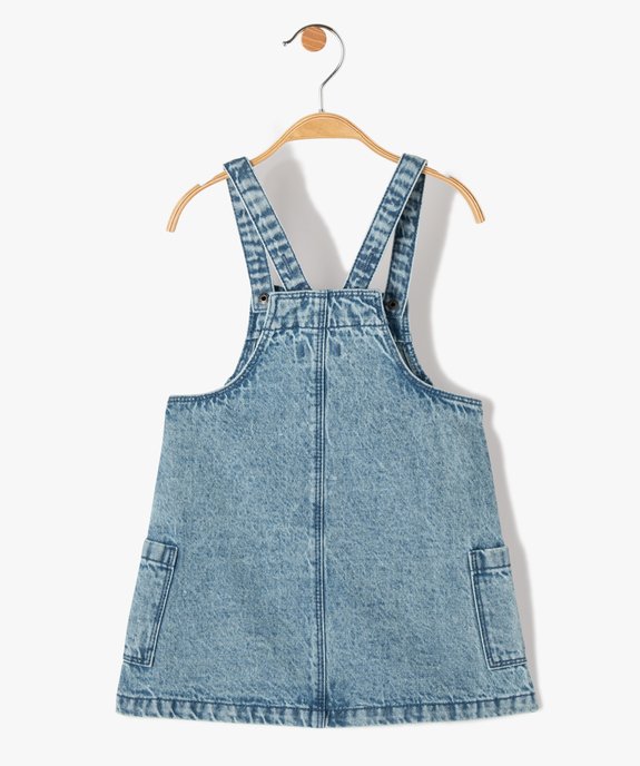Robe bébé fille à bretelles en jean délavé vue4 - GEMO(BEBE DEBT) - GEMO