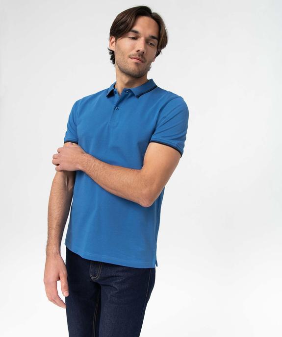 Polo à manches courtes et finitions fantaisie homme vue1 - GEMO 4G HOMME - GEMO