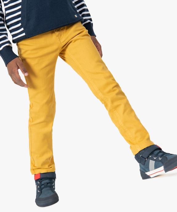 Pantalon garçon uni coupe Slim extensible  vue1 - GEMO 4G GARCON - GEMO