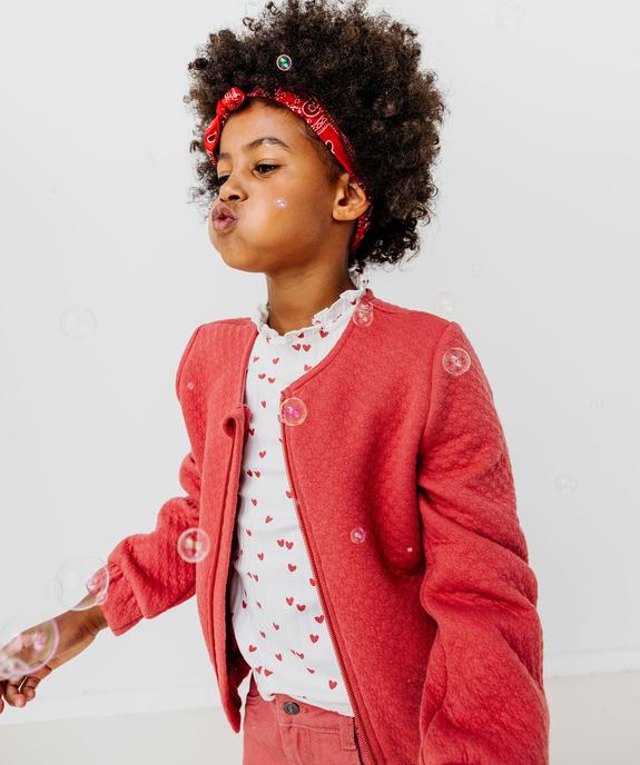 Sweat zippé en maille fantaisie fille vue2 - GEMO (ENFANT) - GEMO