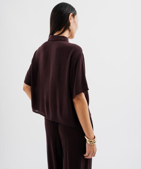 Chemise manches courtes coupe loose en viscose froissée et imprimée femme vue3 - GEMO 4G FEMME - GEMO
