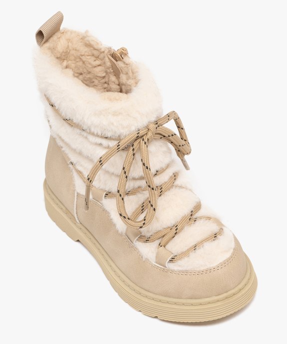 Bottines fille fourrées style montagne au dessus duveteux vue6 - LOVELY WINGS GEMO FOR GOOD - GEMO