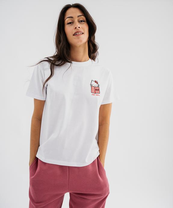 Tee-shirt manches courtes avec motif poitrine et dos femme - Hello Kitty vue3 - HELLO KITTY - GEMO