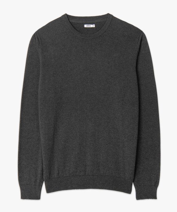 Pull à col rond en coton homme vue4 - GEMO (HOMME) - GEMO