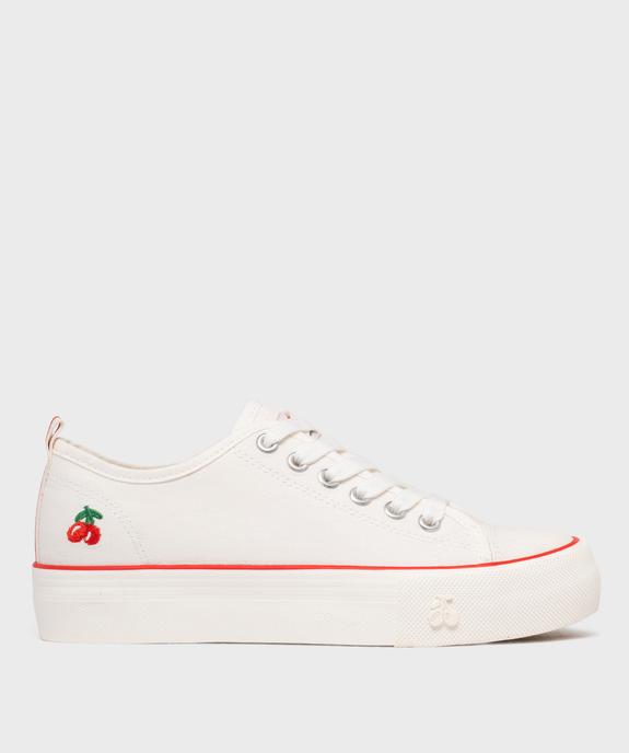 Tennis en toile à semelle épaisse femme - Le temps des cerises vue1 - SHOES BY LTDC - GEMO