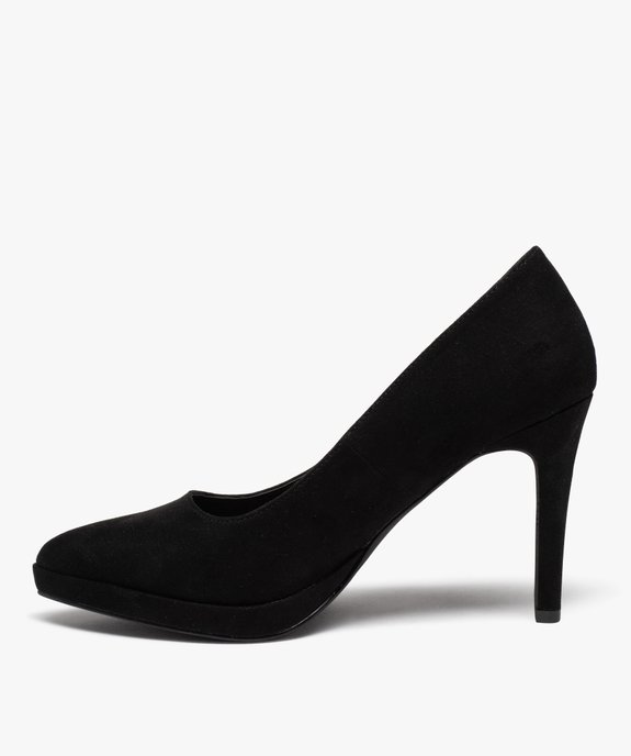 Escarpins femme unis à talon haut en suédine vue3 - GEMO(URBAIN) - GEMO