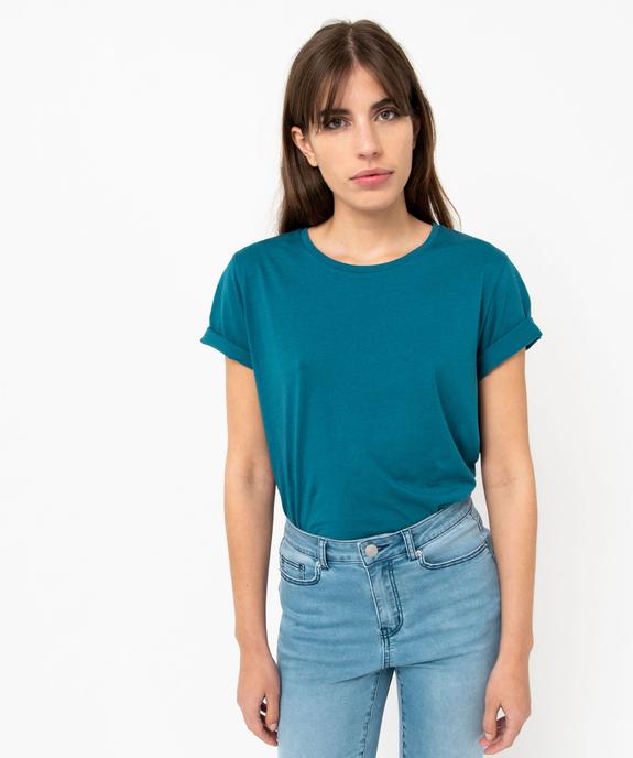 Tee-shirt à manches courtes et col rond femme vue2 - GEMO(FEMME PAP) - GEMO