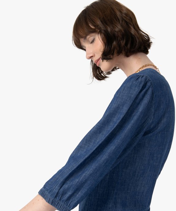 Robe femme en jean à manches longues vue2 - GEMO(FEMME PAP) - GEMO