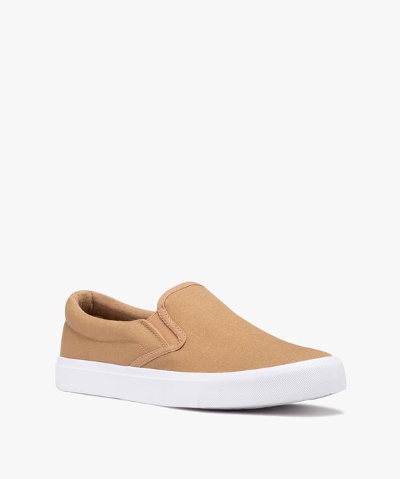 Slippers homme en toile unie vue2 - GEMO 4G HOMME - GEMO
