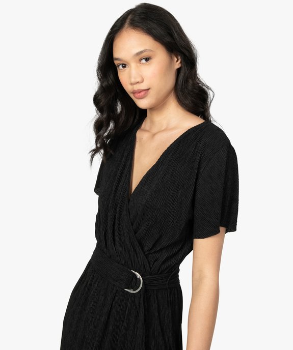 Robe femme portefeuille à manches courtes vue2 - GEMO(FEMME PAP) - GEMO