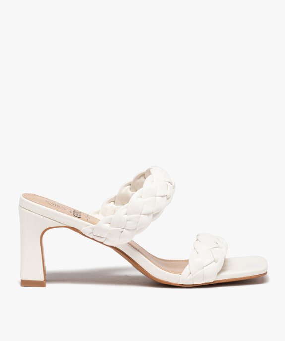 Mules femme à talon fin et brides tressées unies vue2 - GEMO(URBAIN) - GEMO