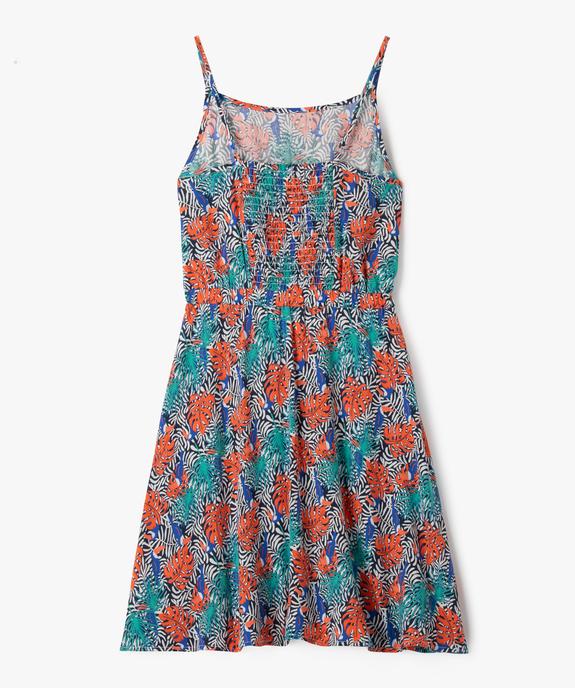 Robe imprimée à fines bretelles avec dos smocké fille vue3 - GEMO 4G FILLE - GEMO