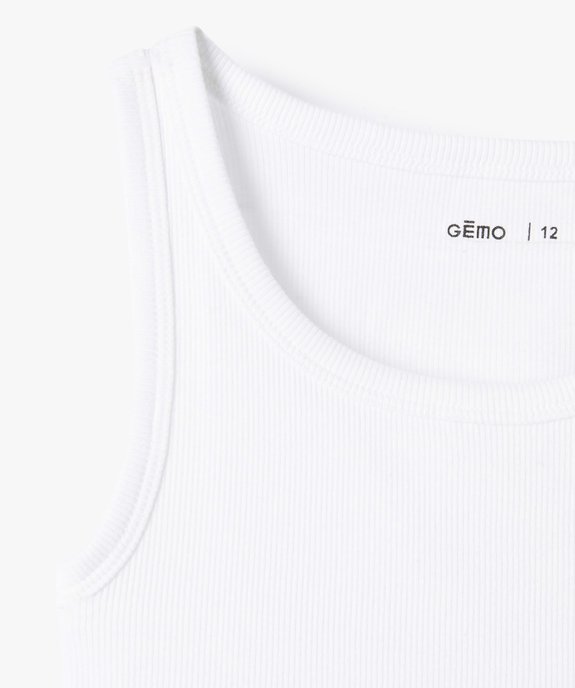 Débardeur en maille côtelée coupe courte fille vue2 - GEMO 4G FILLE - GEMO