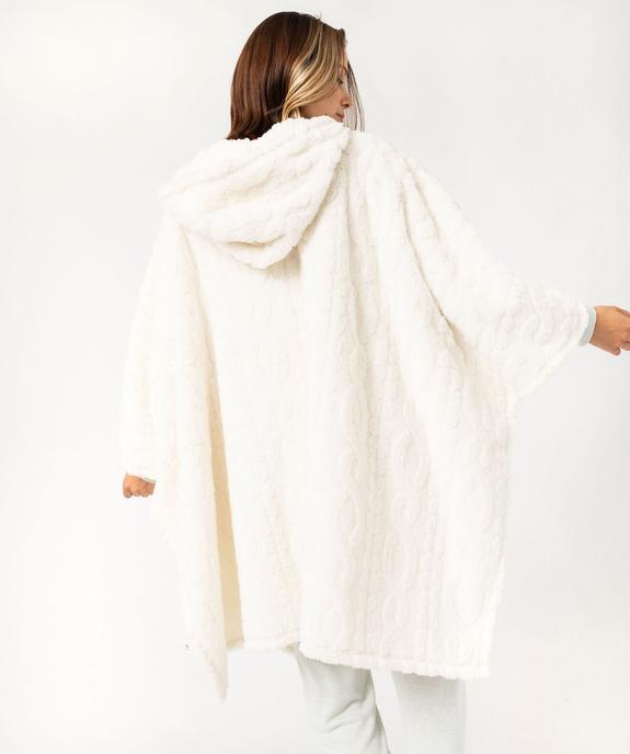 Veste d'intérieur zippée à capuche en maille peluche femme vue3 - GEMO(HOMWR FEM) - GEMO