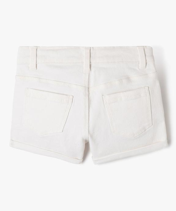 Short en jean coloré en denim stretch fille vue4 - GEMO 4G FILLE - GEMO