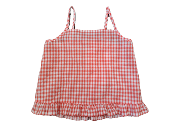 Débardeur à motif vichy avec volants fille vue1 - GEMO (ENFANT) - GEMO