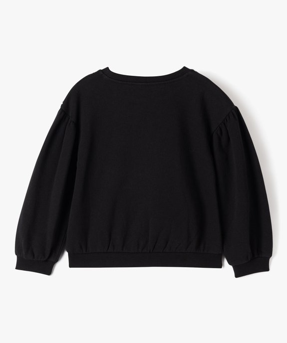Sweat à sequins avec manches bouffantes fille vue3 - GEMO 4G FILLE - GEMO