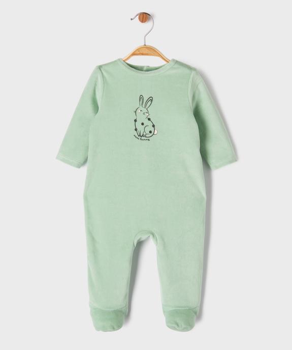 Pyjama en velours avec motif lapin bébé vue1 - GEMO(BB COUCHE) - GEMO