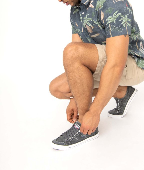 Baskets homme en toile denim unie à lacets - Dockers vue1 - DOCKERS BY GERL - GEMO