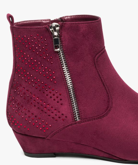 Bottines fille tige à paillettes et dessus velours vue6 - GEMO (ENFANT) - GEMO