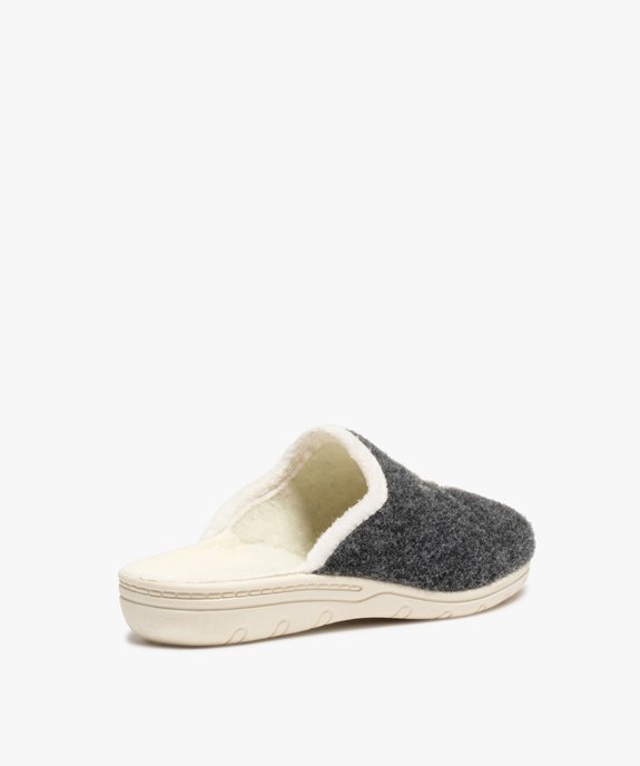 Chaussons femme confort mules en feutrine brodée flocon vue4 - GEMO(HOMWR FEM) - GEMO