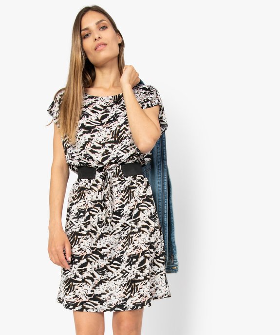 Robe femme loose à taille élastiquée vue1 - GEMO(FEMME PAP) - GEMO