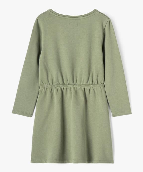 Robe sweat à manches longues avec motif pailleté fille vue3 - GEMO (ENFANT) - GEMO