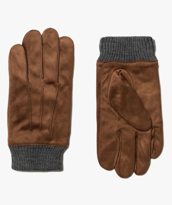 Gants homme en suédine unie vue1 - GEMO (ACCESS) - GEMO
