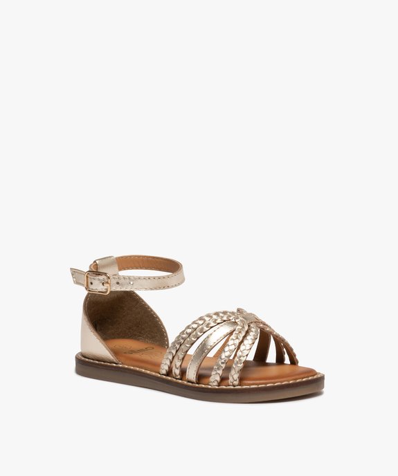Sandales fille à talon fermé et brides tressées vue2 - GEMO (ENFANT) - GEMO
