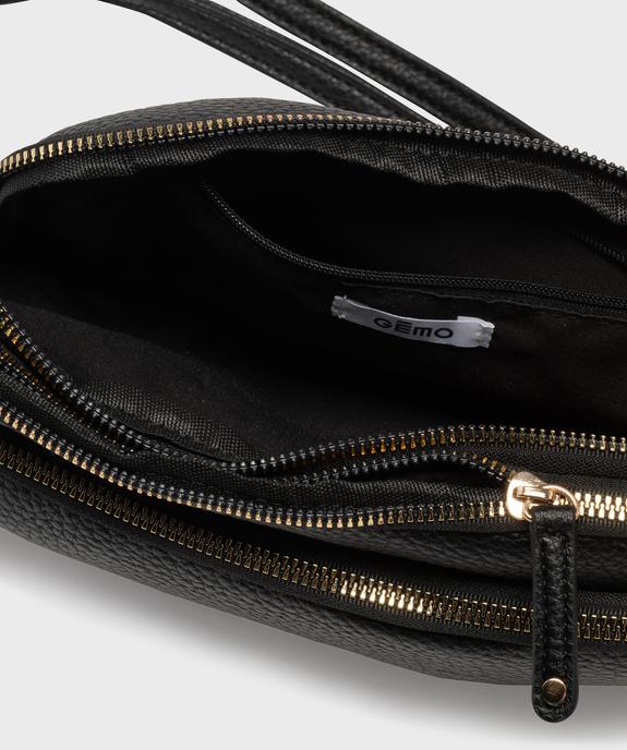 Sac à bandoulière 3 compartiments zippés en matière grainée femme vue6 - GEMO (ACCESS) - GEMO