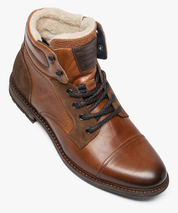 Boots homme dessus cuir et fermeture à lacets vue5 - GEMO (CASUAL) - GEMO