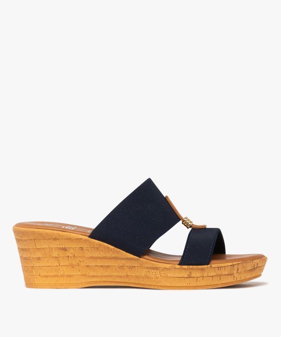 Mules femme à talon compensé et brides élastiques avec détail fantaisie vue1 - VALENTINA BALDA - GEMO