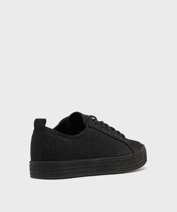 Baskets en toile à lacets avec épaisse semelle femme vue4 - FOLLOW ME G4G - GEMO