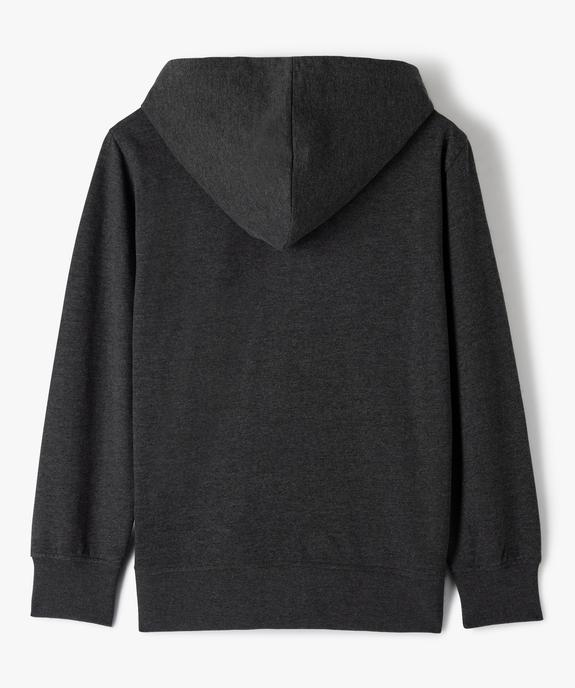 Sweat garçon uni à capuche avec fermeture zippée vue3 - GEMO (JUNIOR) - GEMO