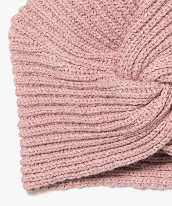 Bonnet bébé fille en maille torsadée vue2 - GEMO(BB COUCHE) - GEMO