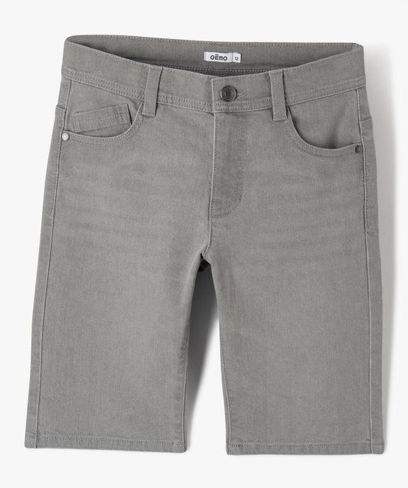 Bermuda en denim coupe slim garçon vue1 - GEMO (JUNIOR) - GEMO