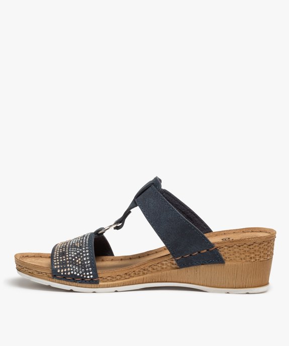 Mules femme confort à strass et bride ajustable vue3 - GEMO (CONFORT) - GEMO