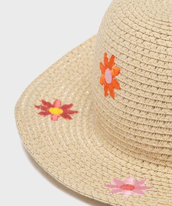 Chapeau de paille avec broderies fleurs bébé fille vue2 - GEMO (ACCESS) - GEMO