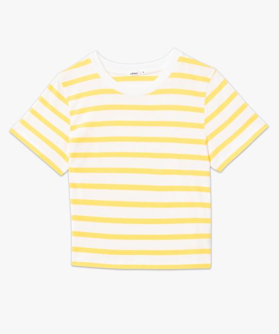 Tee-shirt femme rayé coupe ample et courte vue4 - GEMO(FEMME PAP) - GEMO