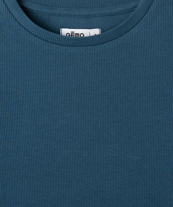 Tee-shirt manches longues en maille côtelée fille vue2 - GEMO 4G FILLE - GEMO