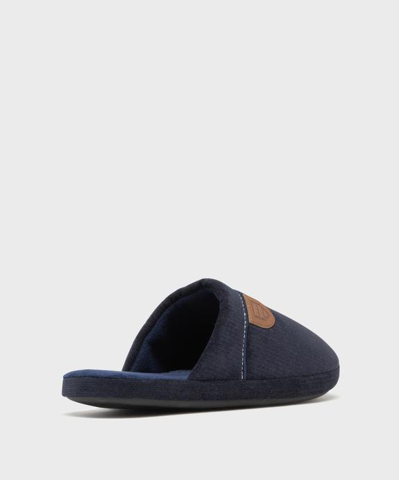 Chaussons mules en toile doublée velours homme vue4 - GEMO(HOMWR HOM) - GEMO