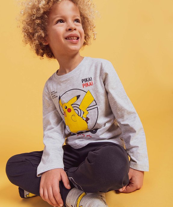 Pyjama garçon en jersey bicolore à motif Pikachu - Pokémon vue1 - POKEMON - GEMO