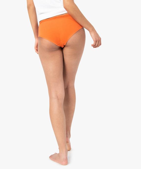 Shorty en coton stretch avec ceinture dentelle femme (lot de 2) vue3 - GEMO 4G FEMME - GEMO