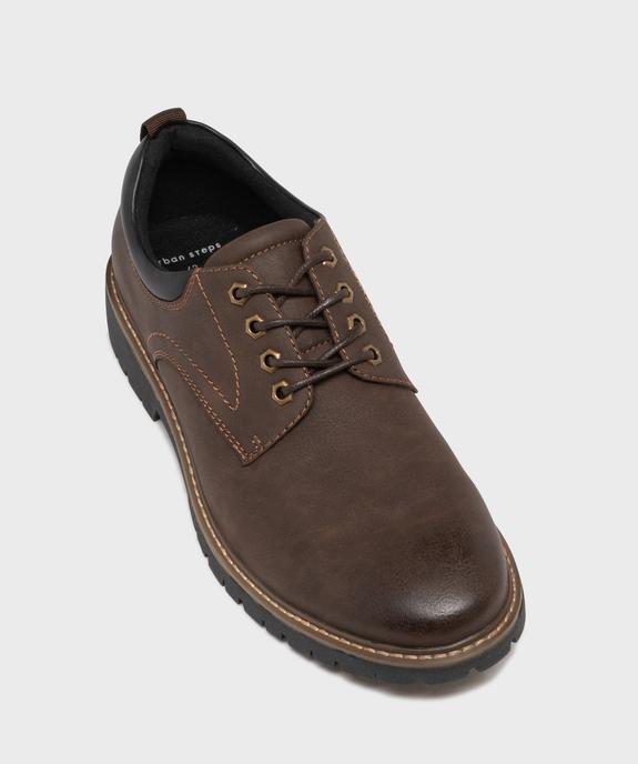 Derbies casual à semelle crantée homme vue6 - URBAN STEPS - GEMO