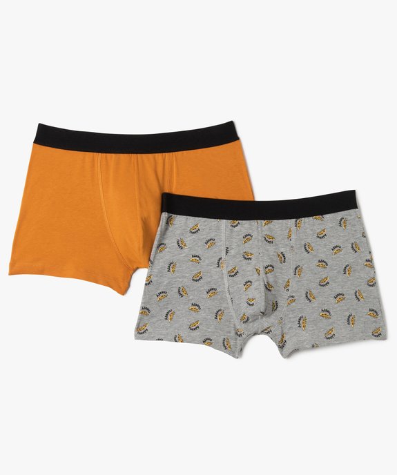 Boxers homme uni et imprimé pizza (lot de 2) vue1 - GEMO 4G HOMME - GEMO