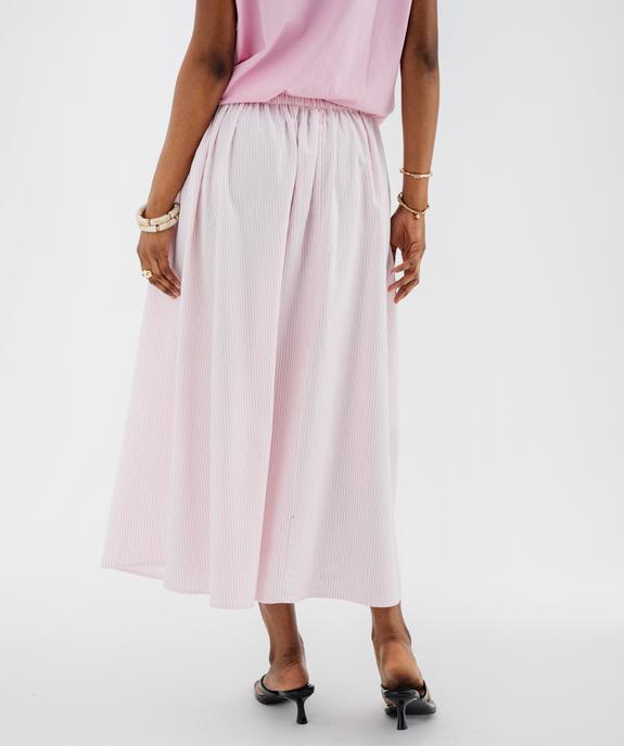 Jupe longue et ample en coton rayé femme vue3 - GEMO(FEMME PAP) - GEMO